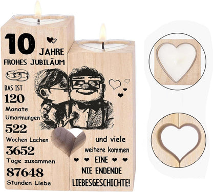 Holz Kerzenhalter Teelichthalter 10. Jahrestag Geschenk