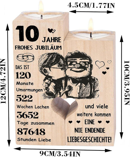 Holz Kerzenhalter Teelichthalter 10. Jahrestag Geschenk
