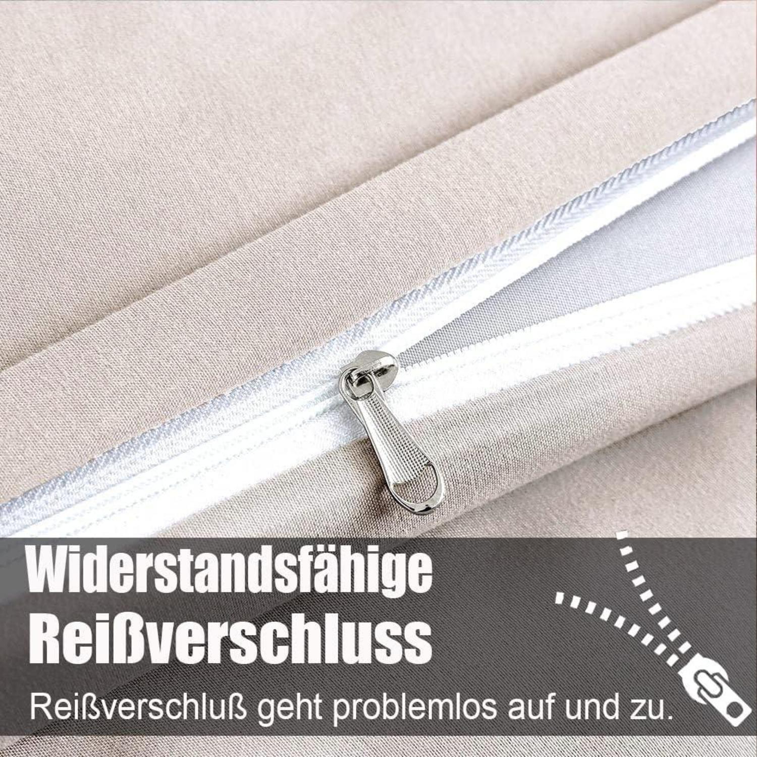 Soifox Bettwäsche Set Beige 135x200 Mikrofaser