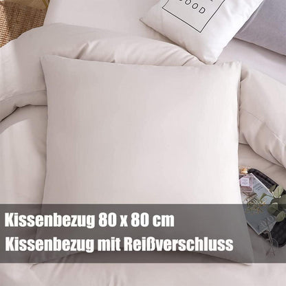 Beige Bettwäsche Sets Mikrofaser 135x200 Reißverschluss Bettbezug 135x200
