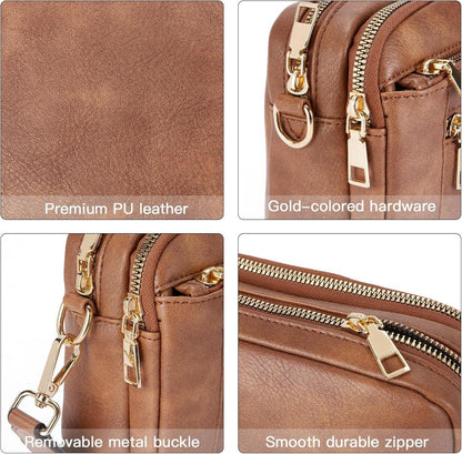 Damen Crossbody Bag verstellbarer Riemen PU Leder Schultertasche