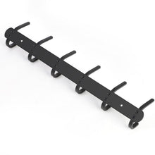 Kleiderhakenleiste Wandmontage mit 6 Haken, Schwarz
