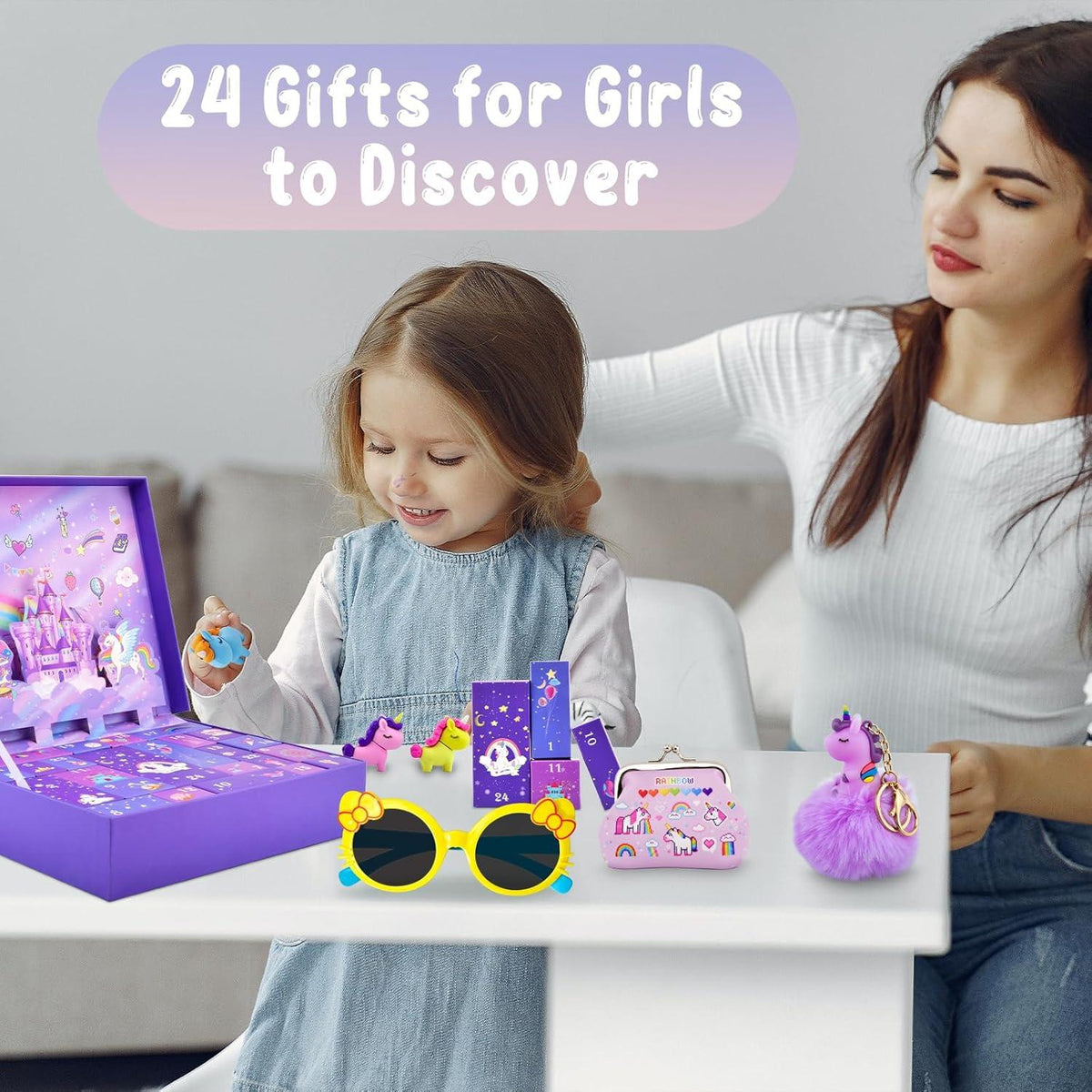 Adventskalender 2024 Mädchen Schmuck Spielzeug Haar-Accessoires