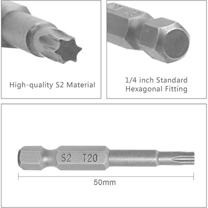 Torx Bit Set S2 50mm 10 Stück Mix-Bit Box
