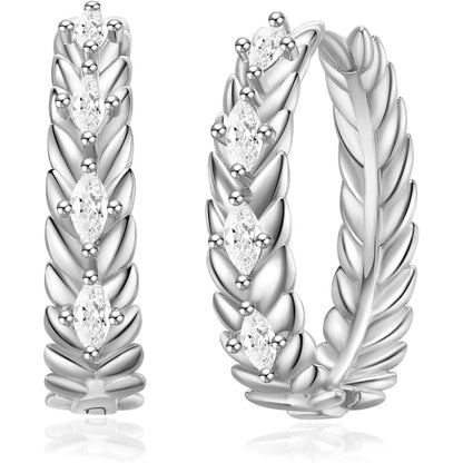 Silber Creolen Damen 925 mit Zirkonia – Geschenkbox