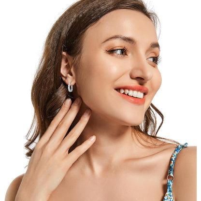 Silber Creolen Damen 925 mit Zirkonia – Geschenkbox