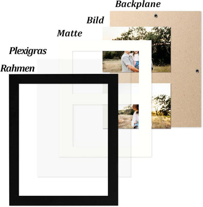 Moderne Schwarze Bilderrahmen für 20x25 cm Foto, Doppelter 10 x 15