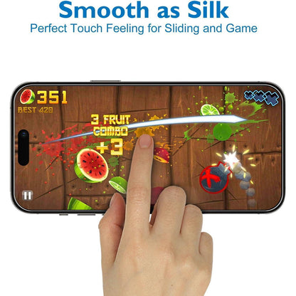Matt Panzer Schutzglas für iPhone 15 (2+2 Stk.) Blendschutz