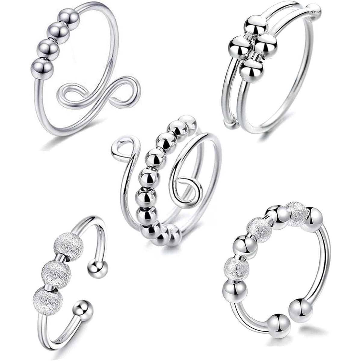 Verstellbarer Anti-Stress Ring Set | Angstabbau & Fidget Ringe für Damen
