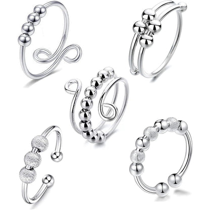 Verstellbarer Anti-Stress Ring Set | Angstabbau & Fidget Ringe für Damen