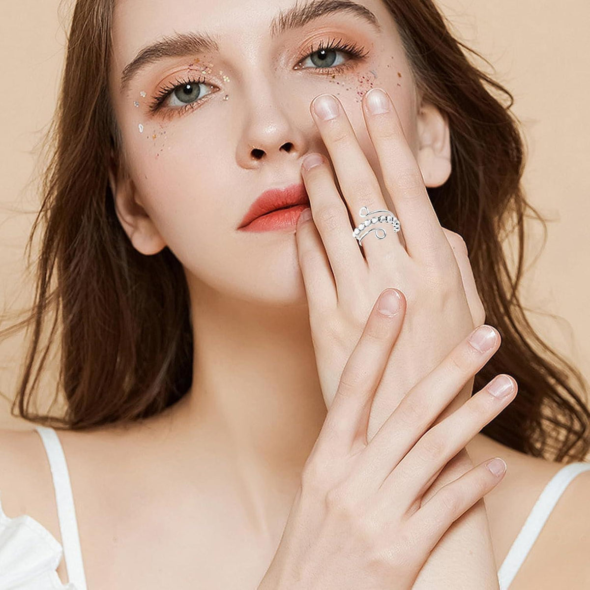 Verstellbarer Anti-Stress Ring Set | Angstabbau & Fidget Ringe für Damen