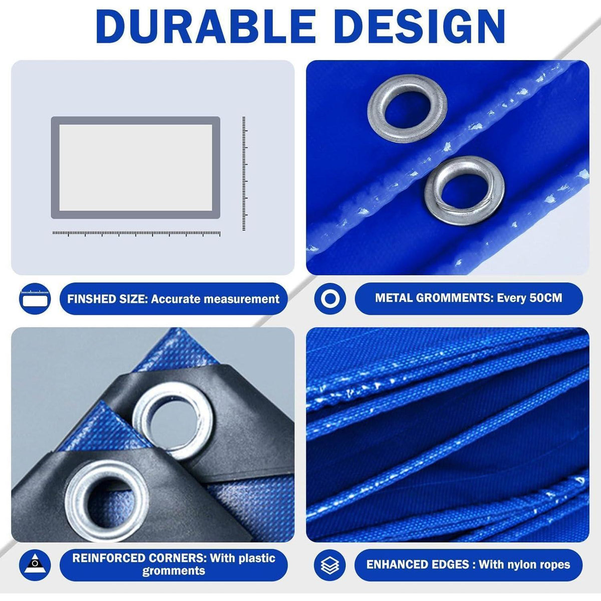 Wasserdichte Abdeckplane 3x3m – 440g/m² PVC Schutzplane Blau