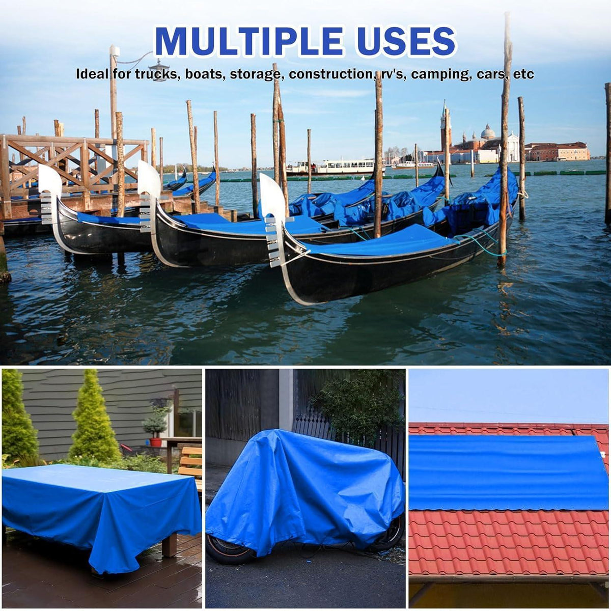 Wasserdichte Abdeckplane 3x3m – 440g/m² PVC Schutzplane Blau