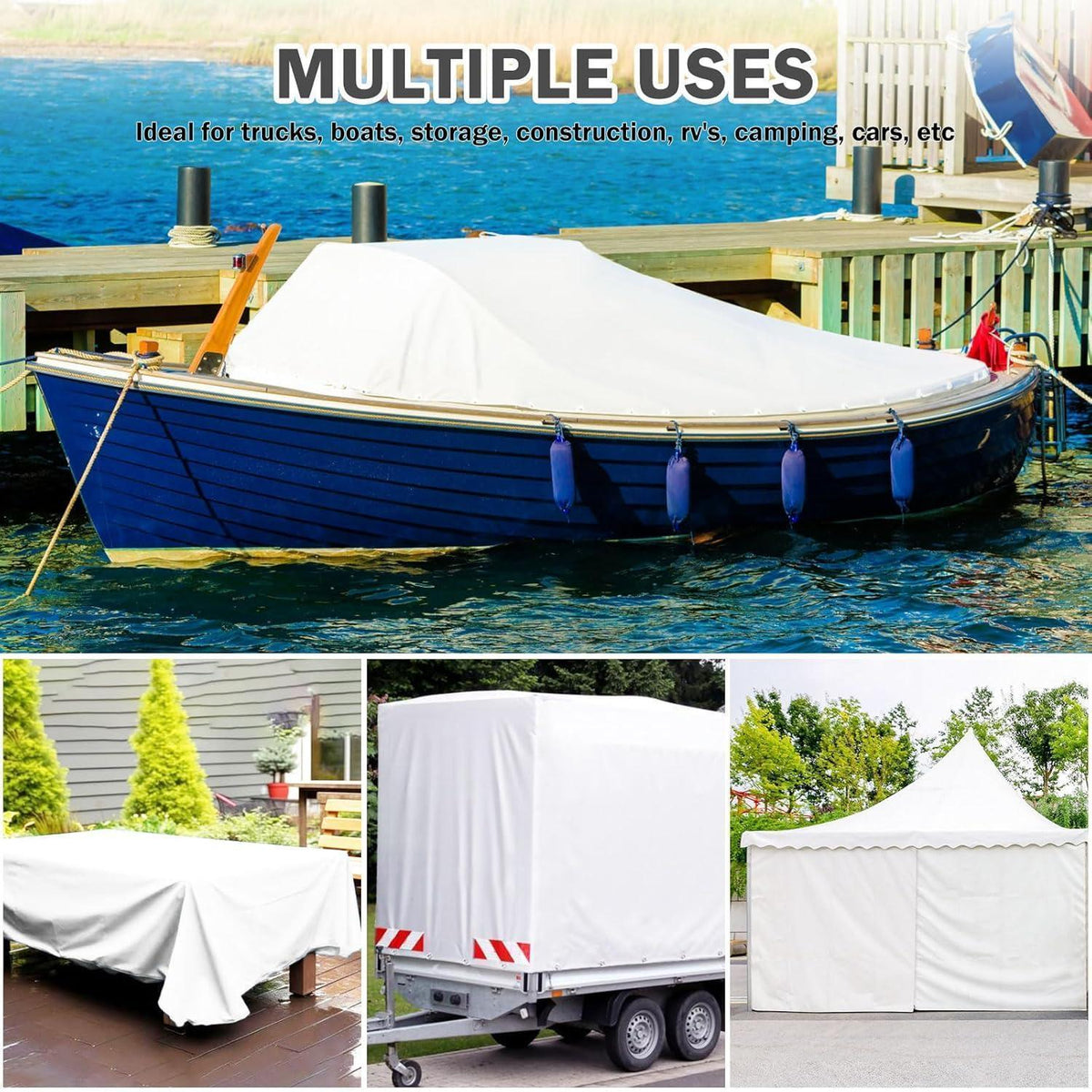 Wasserdichte Abdeckplane 3x6m – 440g/m² PVC Schutzplane