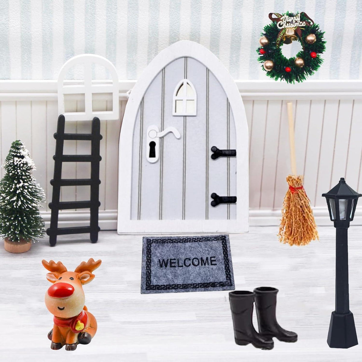 Wichteltür Set Weihnachten Kinder Elfen Zubehör Miniatur Adventszeit