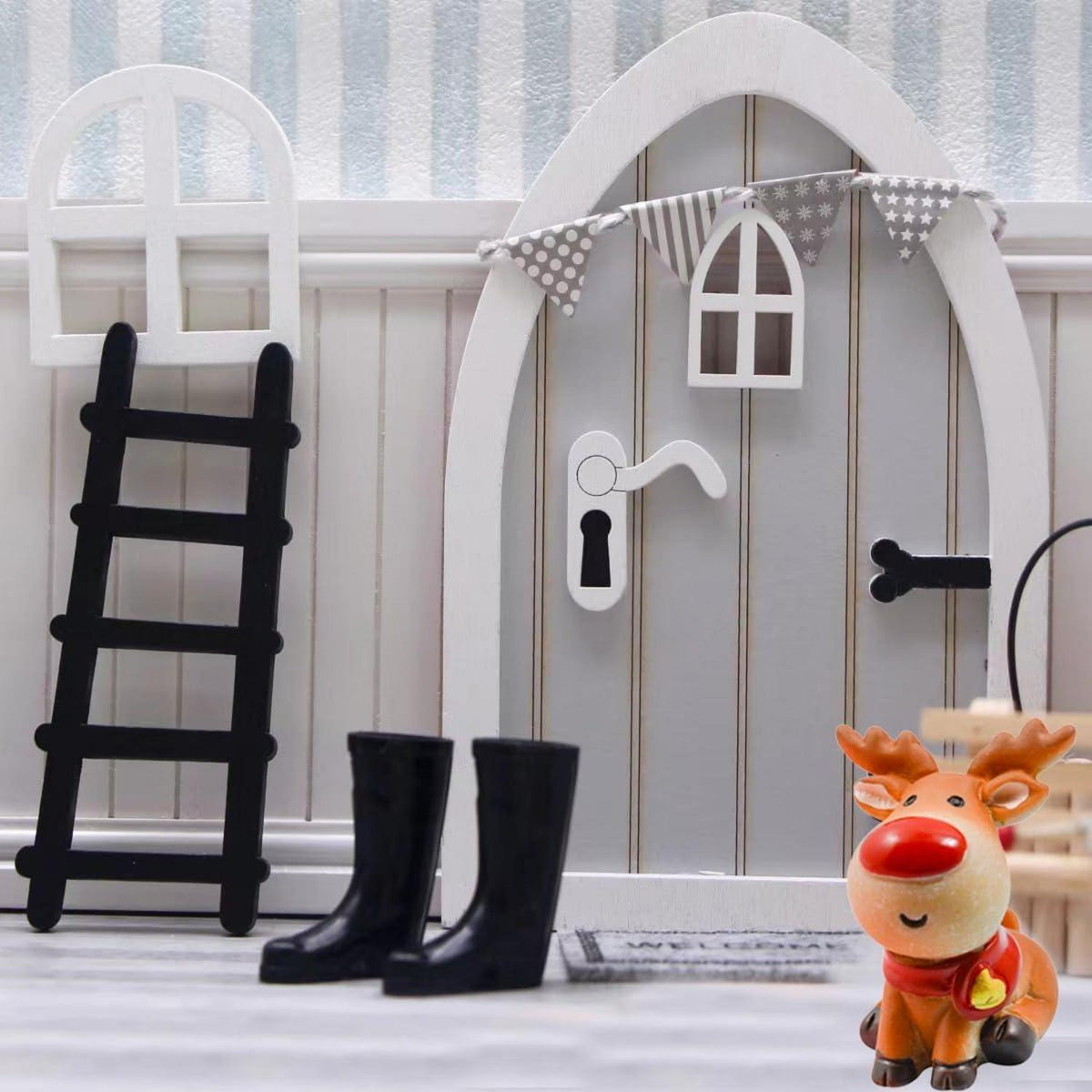 Wichteltür Set Weihnachten Kinder Elfen Zubehör Miniatur Adventszeit