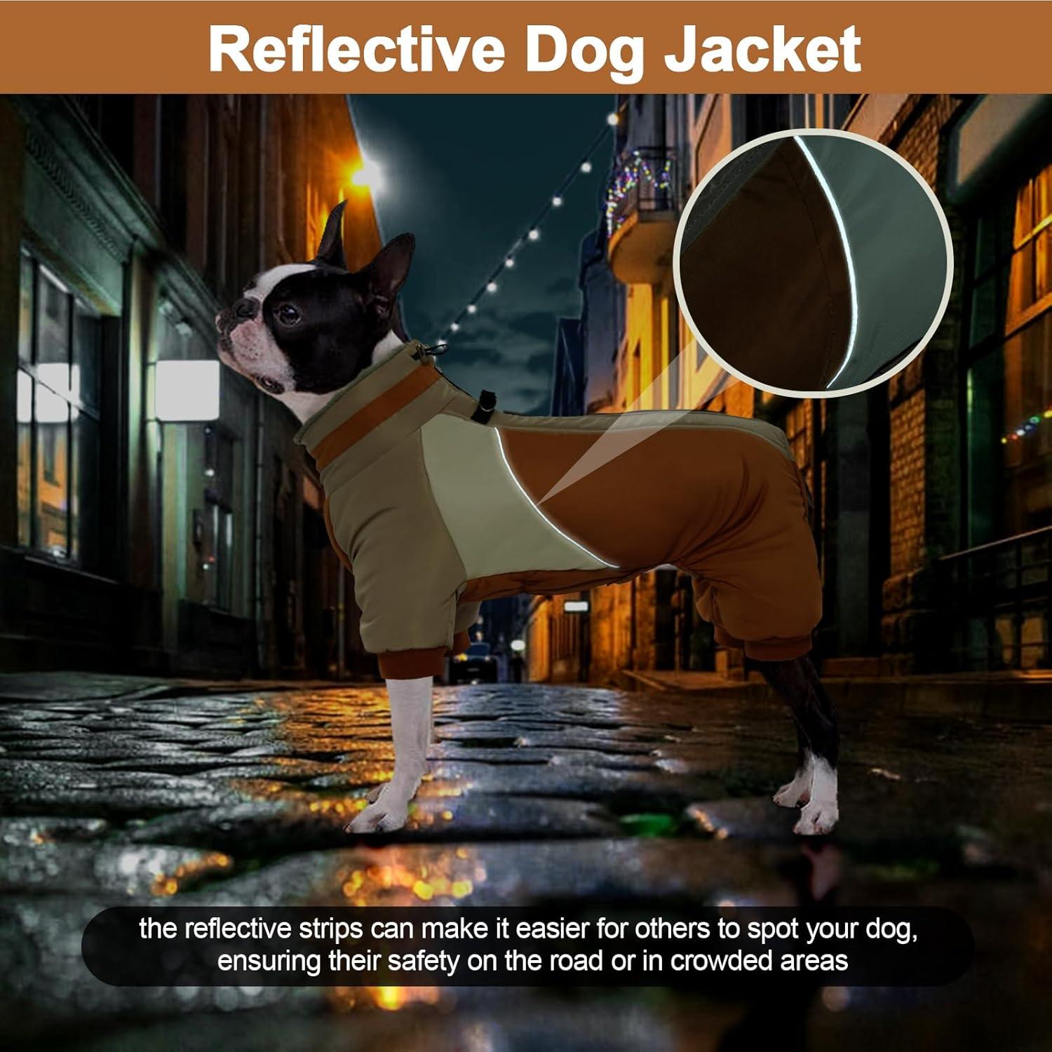 Wasserdichter Hundemantel für kleine Hunde Winter Reflektierend Braun