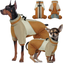 Wasserdichter Hundemantel Winter mit Geschirr für kleine Hunde Braun