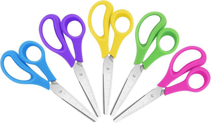 Kinderscheren mit weichen Komfortgriffen, stumpfe Spitze, 5er Pack
