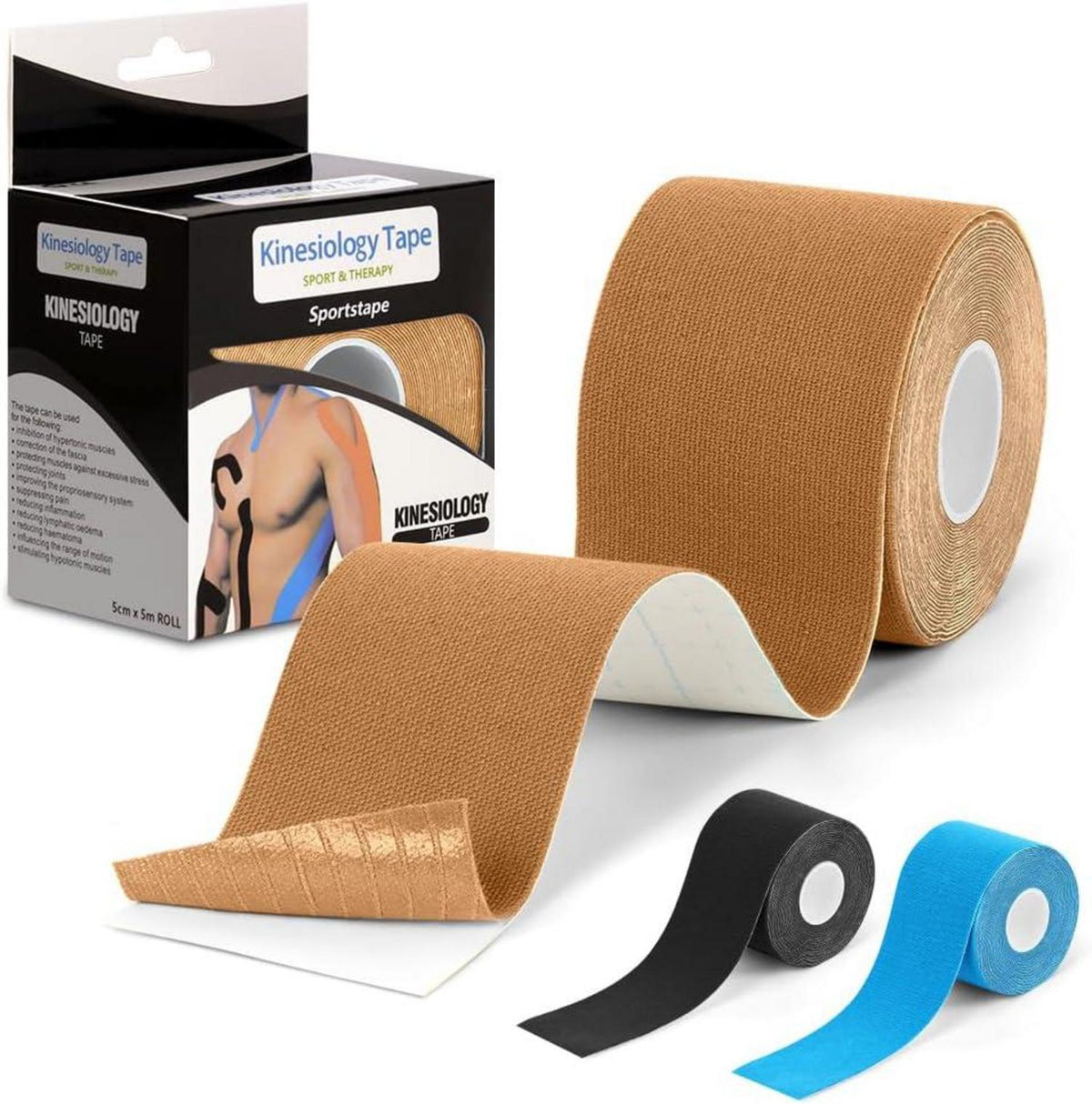 Kinesiologie Tape Beige 5 cm x 5 m Wasserfestes Medizinisches Tape