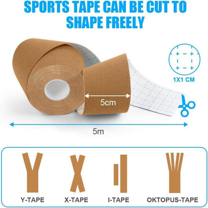 Kinesiologie Tape Beige 5 cm x 5 m wasserfestes Physio