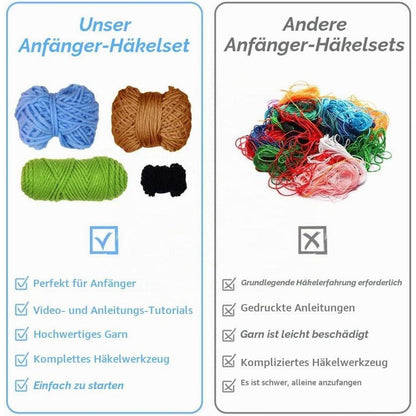 Häkelpaket Anfänger Tiere – Starter-Kit mit Video Anleitung