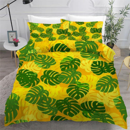Palmblatt Bettwäsche Set 135x200 cm - 4-teilig Mikrofaser