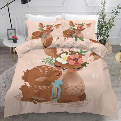 ROUSKI Bettwäsche Set Rehkitz 220x240 cm 3-teilig Mikrofaser