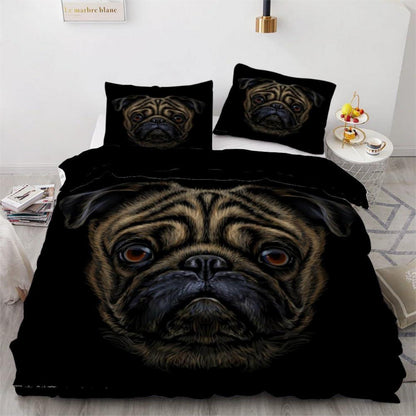 Mops Kinderbettwäsche Set 135x200 cm 4-teilig Mikrofaser