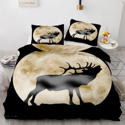 Elch Bettwäsche Set 135x200 cm - 4tlg. Mikrofaser 3D Motiv