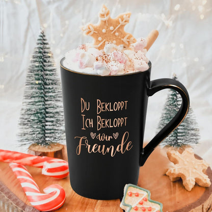 Joymaking Geschenk Freund Keramik Kaffeetasse 400ml Schwarz