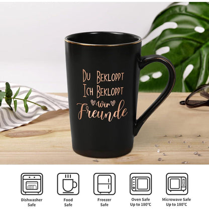 Joymaking Geschenk Freund Keramik Kaffeetasse 400ml Schwarz