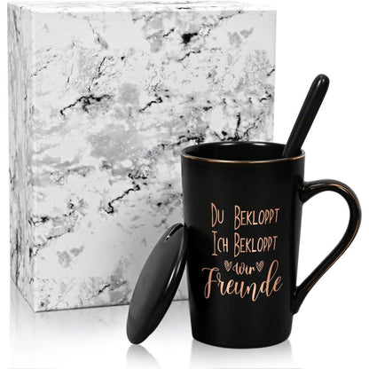 Joymaking Geschenk Freund Keramik Kaffeetasse 400ml Schwarz