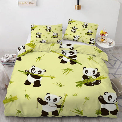 Panda Kinderbettwäsche 135x200 cm 4-teilig Mikrofaser