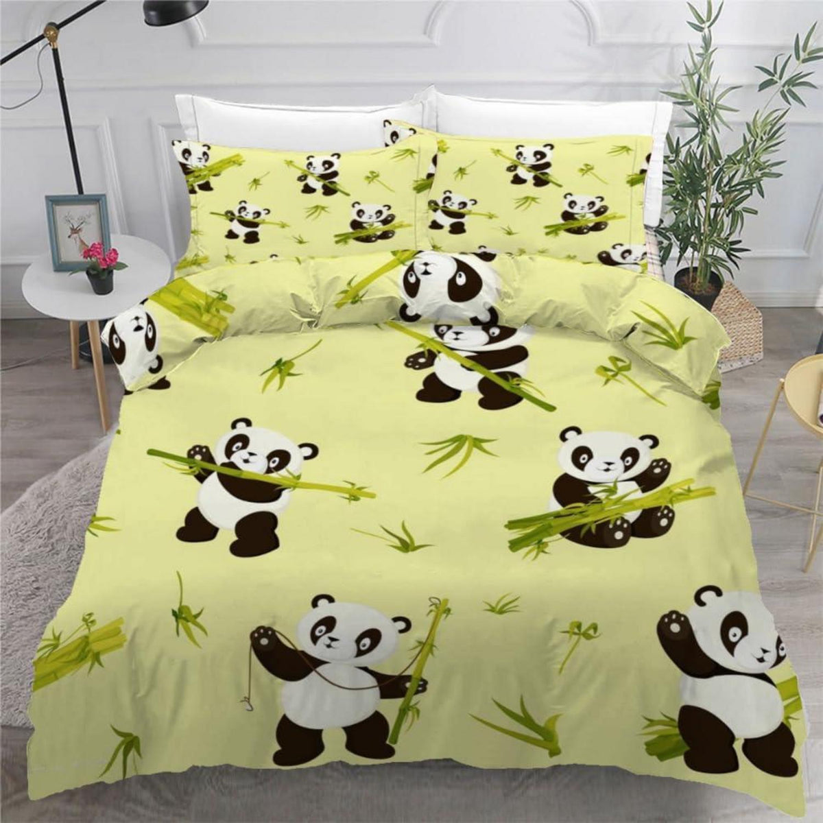 Panda Kinderbettwäsche 135x200 cm 4-teilig Mikrofaser