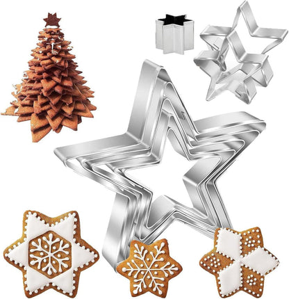 10-teiliges Stern Ausstechformen-Set aus Edelstahl für Weihnachten