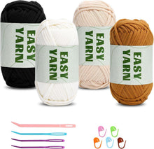Häkelgarn Set 4x50g Baumwolle Anfänger Zubehör Häkeln Stricken