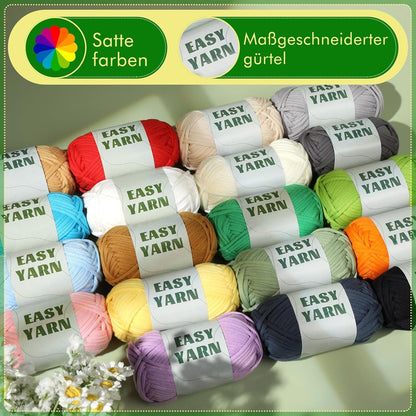 4x50g Häkelgarn für Anfänger, Baumwollgarn in Beige, Braun, Weiß Schwarz