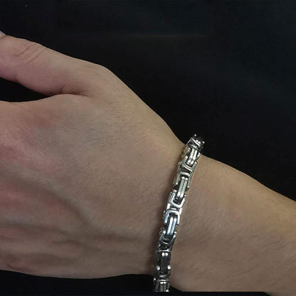 Königskette Edelstahl Herren Silber Armband Set 4-8mm