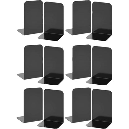 Schwere Metall-Buchstützen, 12 Stück, Schwarz