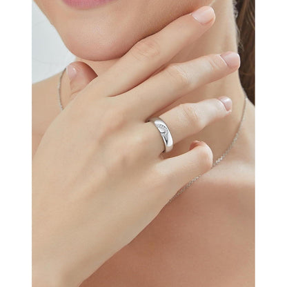 Partnerring Sterling Silber Moissanit Herzform Valentinstag