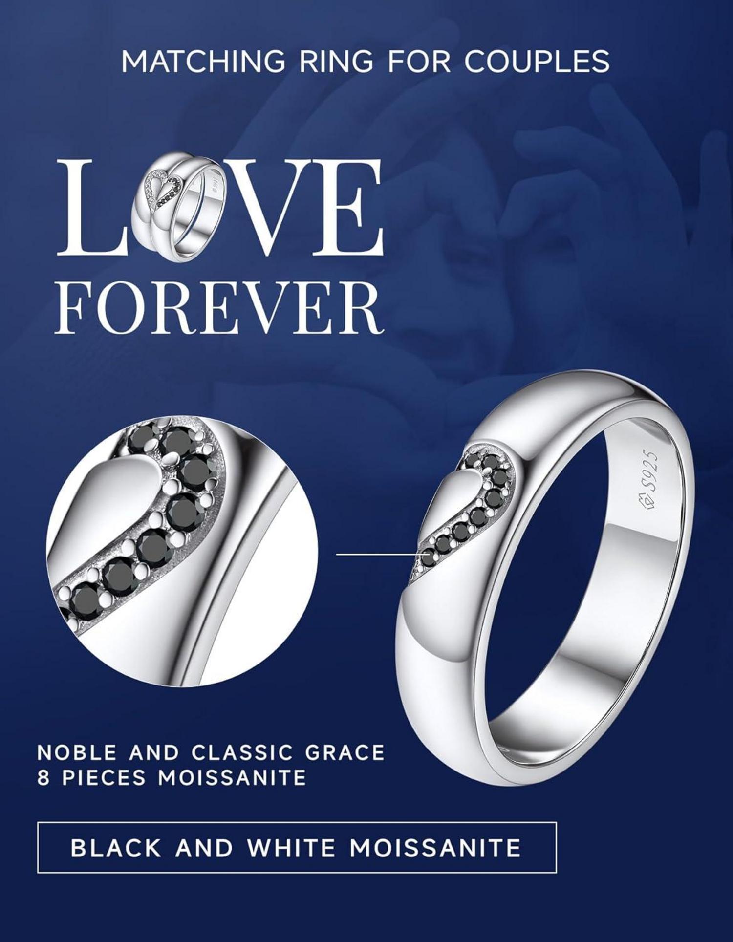 Partner Ring Set Moissanite Ehering 925 Silber Geschenk Valentinstag