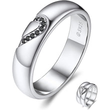 MomentWish Partnerring Schwarz Moissanit 925 Silber