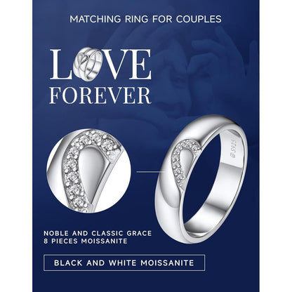 Partnerring Moissanit Ehering 925 Silber Valentinstag