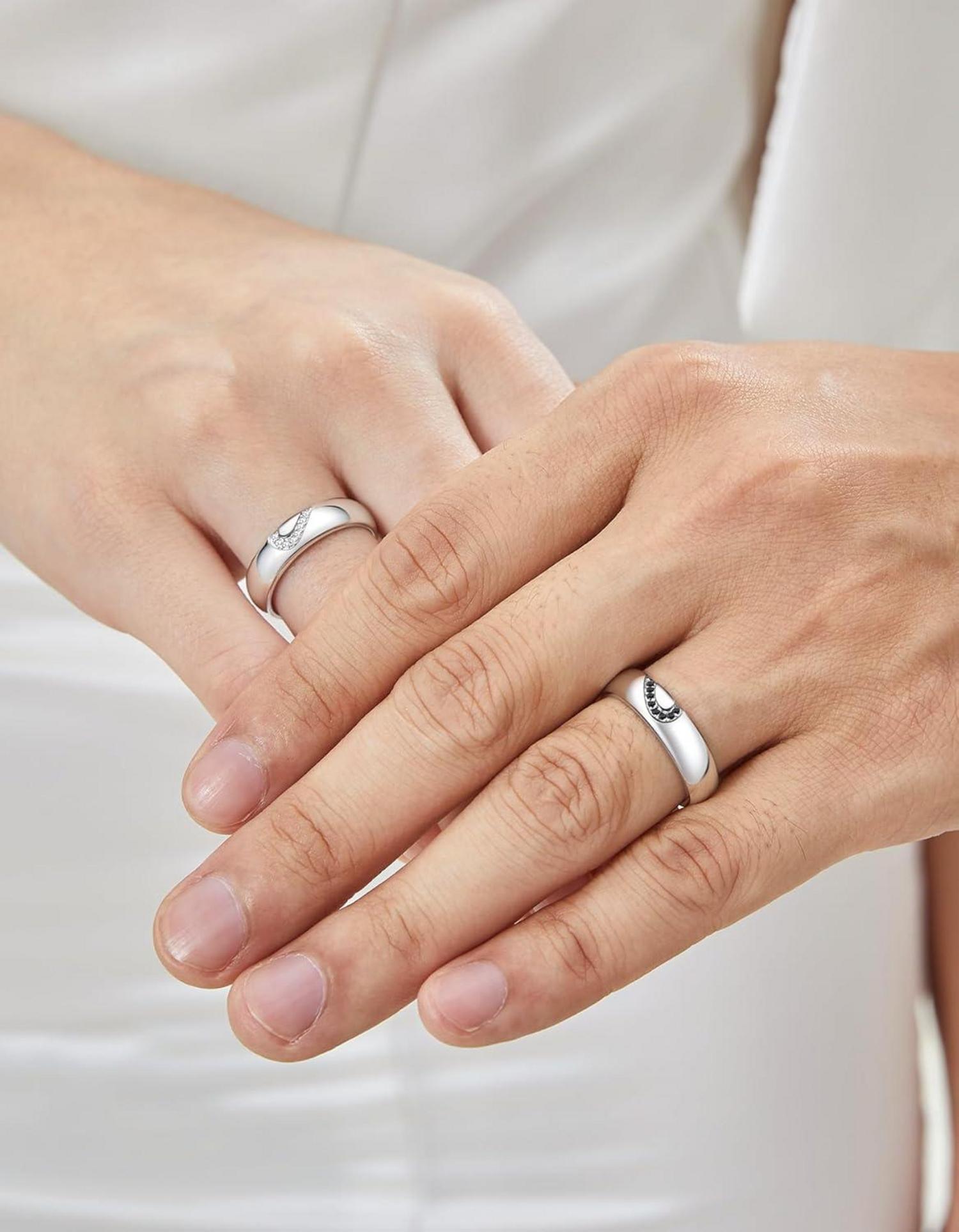 Partnerring Moissanit Ehering 925 Silber Valentinstag