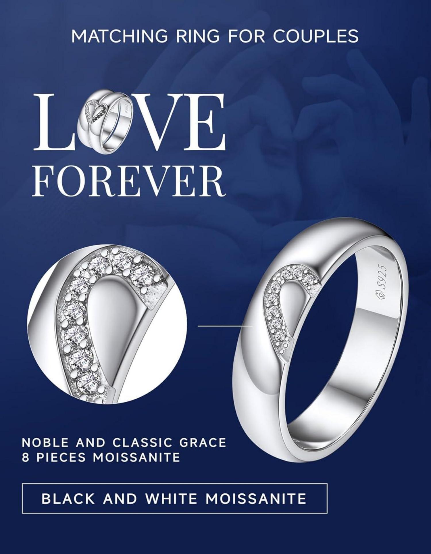 Paar Moissanit Ehering 925 Silber Valentinstag Geschenk
