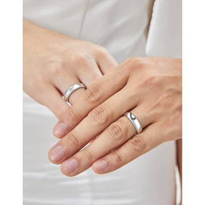 Partner-Ehering Schwarz Moissanit 925 Silber Valentinstag