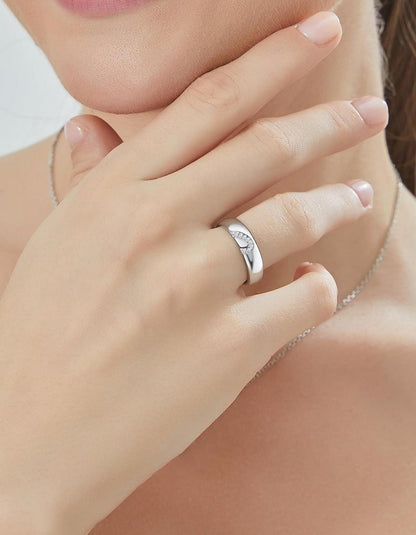 Partnerring Moissanit 925 Sterling Silber Valentinstag Geschenk