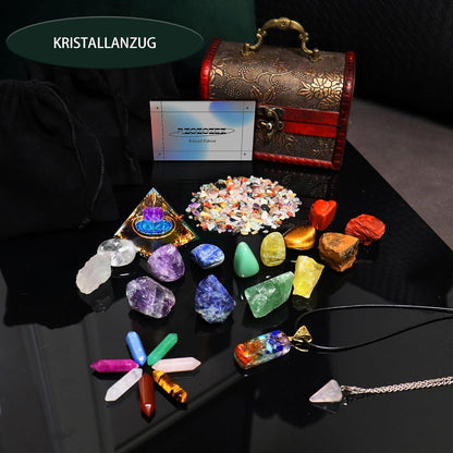 29-teiliges Kristall Edelsteine Set mit 7 Kristallen, 7