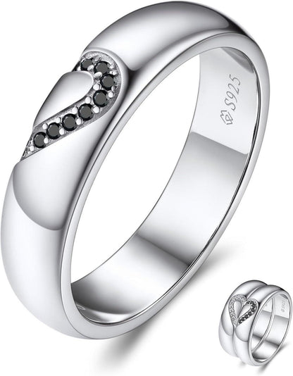 Moissanit Partnerring 925 Sterling Silber Geschenk Valentinstag
